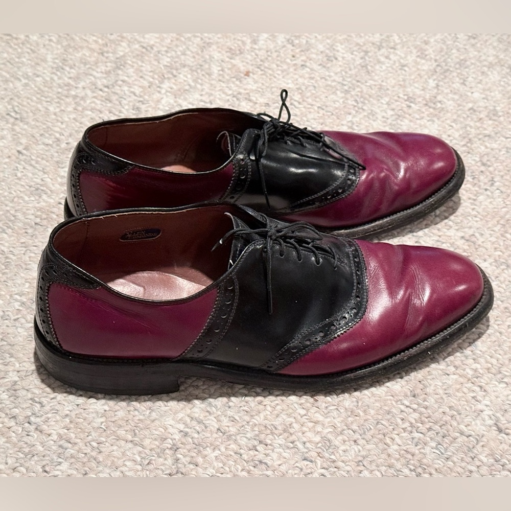 Allen Edmonds Burgundy Black Leather Oxford Dress Shoes Men’s Size 10